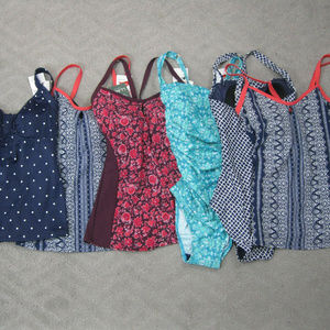 Lot of 6 LL Bean One-Piece Swimsuits Size 4 Regula